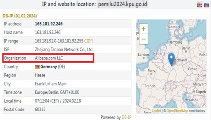 KPU Bantah Situs Sirekap Pemilu Terhubung ke Server Alibaba