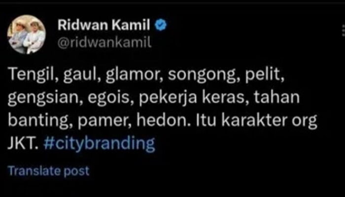 Cuitan “Tengil” Jakarta Kembali Bumerang, Ridwan Kamil Minta Maaf