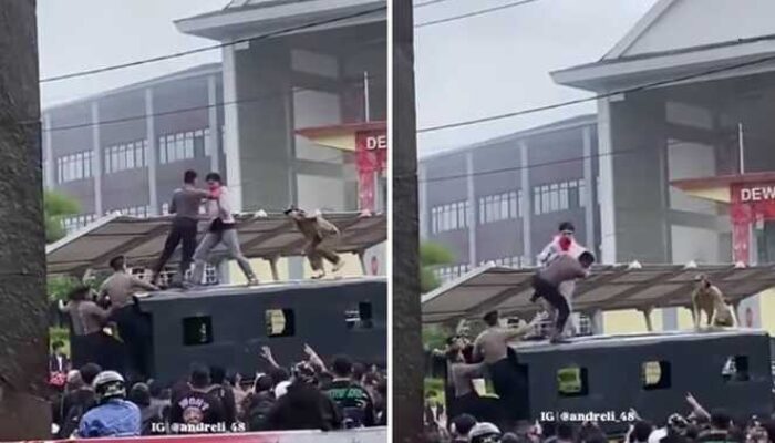 Aksi Tolak RUU TNI Panas, DPRD Sulut Jadi Arena Tarung Polisi vs Mahasiswa