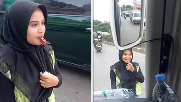 Viral! Jukir Wanita Berhijab Ini Bikin Netizen Terpesona