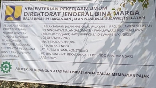 Proyek Jalan Salomatti-Wanuwaru di Maros Diduga Langgar K3 dan Pakai BBM Subsid