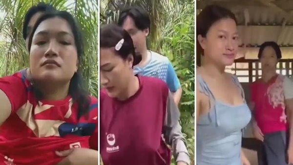 Tangkapan layar video viral Ibu Tiri vs Anak Tiri yang beredar di media sosial.
