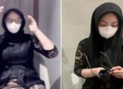Perempuan berhijab hitam yang dikaitkan dengan pencarian “kebaya hitam no sensor” dalam video viral yang ramai diburu warganet.