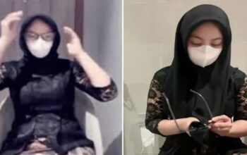 Perempuan berhijab hitam yang dikaitkan dengan pencarian “kebaya hitam no sensor” dalam video viral yang ramai diburu warganet.