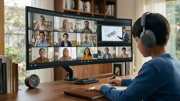 Ilustrasi Sekolah Online