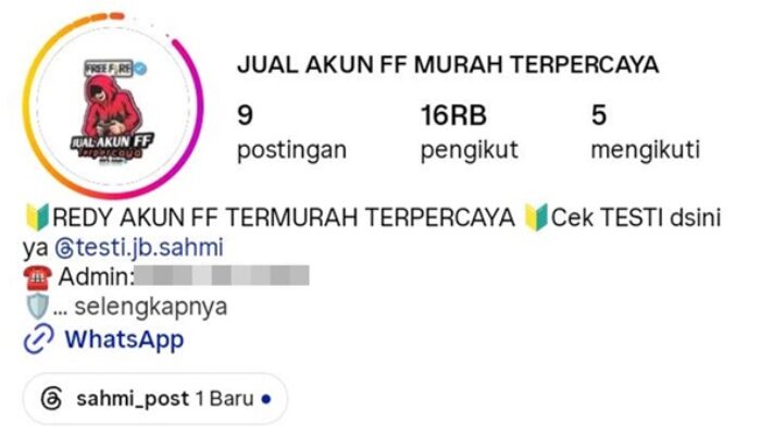 Testimoni Diduga Palsu di Instagram Bikin Tergoda, Siswi SMP Makassar Tertipu Akun FF