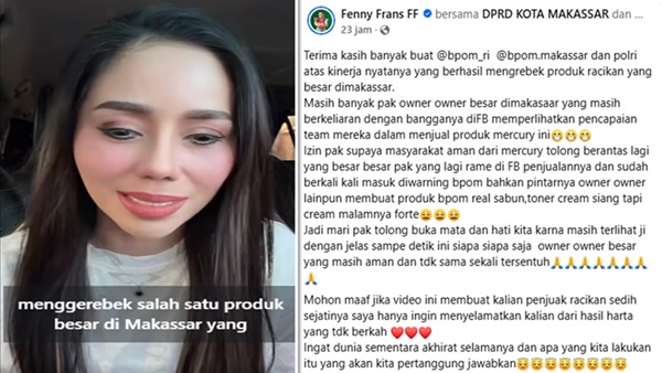 Tangkapan layar unggahan status Owner FF di media sosial (Foto kolase)