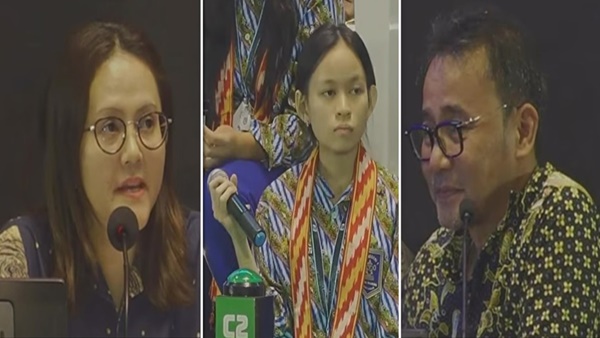 Momen perdebatan antara dewan juri dan peserta SMAN 1 Pontianak dalam final LCC Empat Pilar MPR RI Kalimantan Barat yang viral di media sosial usai polemik penilaian jawaban peserta. (Foto kolase)