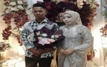Foto yang beredar di media sosial memperlihatkan pengantin pria Firsan (kiri) bersama mempelai perempuan usai prosesi akad nikah di Galesong Utara, Kabupaten Takalar. Belakangan, Firsan mengaku ditampar kakak iparnya sesaat setelah ijab kabul dan melaporkan kejadian tersebut ke polisi. (Foto: tangkapan layar/media sosial)