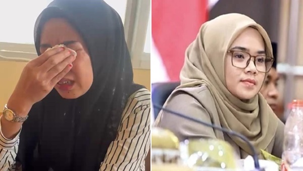 Staf sekretariat DPRD, Yuli Novita Sari (Kiri) dan Ketua DPRD Bone, Andi Tenri Walinonong (Kanan). (Foto kolase)