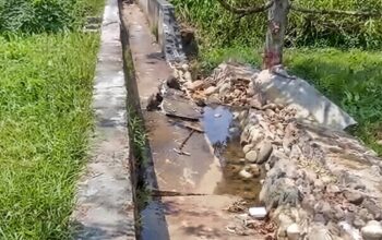 Kondisi jaringan Irigasi Bungadidi yang kembali mengalami kerusakan pada 6 September 2026.
