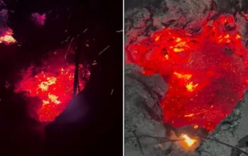 Rongga Bara Karhutla Kalteng Menganga, Muka Tanah Jebol Bikin Lubang Api