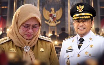 Sitti Husniah Talenrang dan Darmawangsyah Muin menyusul terbitnya SK Kemendagri terkait pemberhentian Bupati Gowa dan penunjukan Darmawangsyah Muin sebagai Plt Bupati Gowa (Visual AI)