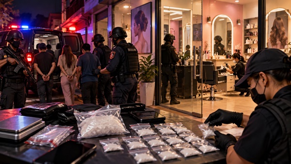 Gudang Sabu Berkedok Salon di Pampang Makassar Digeledah Polisi, 4 Orang Dibekuk